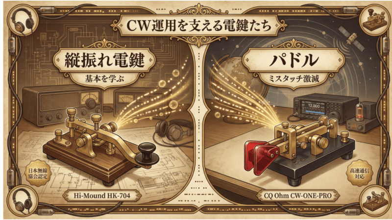 CW運用を支える電鍵たちの紹介画像