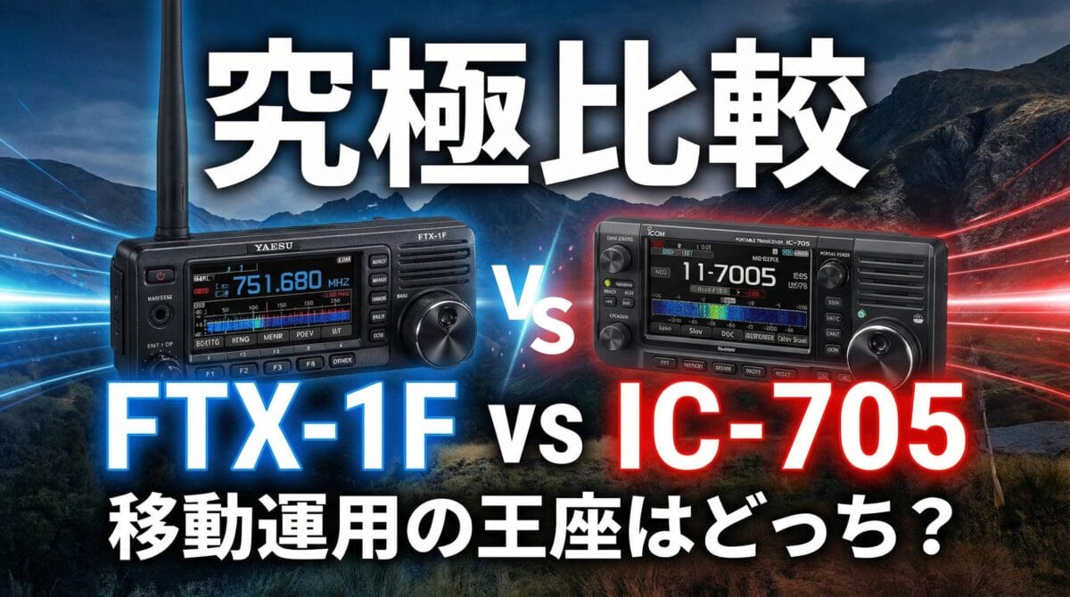 八重洲FTX-1FとアイコムIC-705の比較、移動運用の王座を争う2台のポータブル無線機