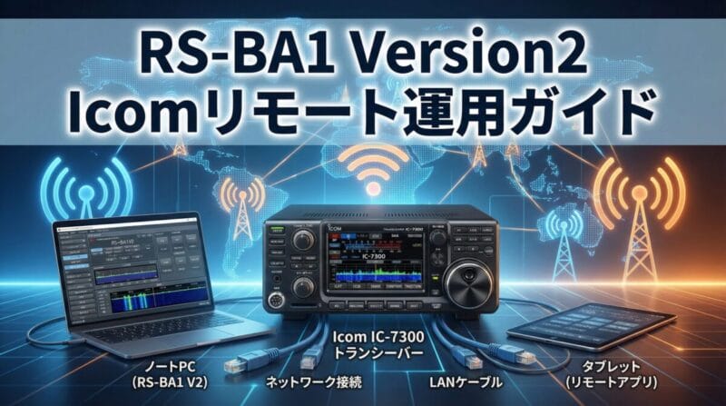 RS-BA1 Version2とIcom IC-7300を使用したリモート運用システムの全体イメージ