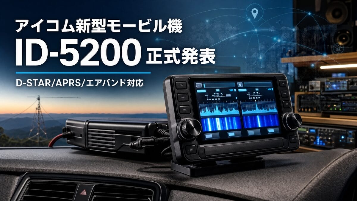 アイコム新型モービル機「ID-5200」正式発表！D-STAR/APRS/エアバンド